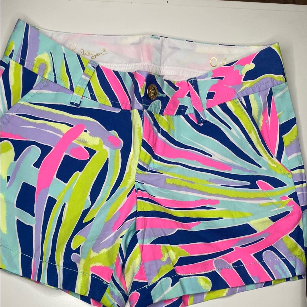 Lilly Pulitzer High Waist Blue and Pink Shorts
